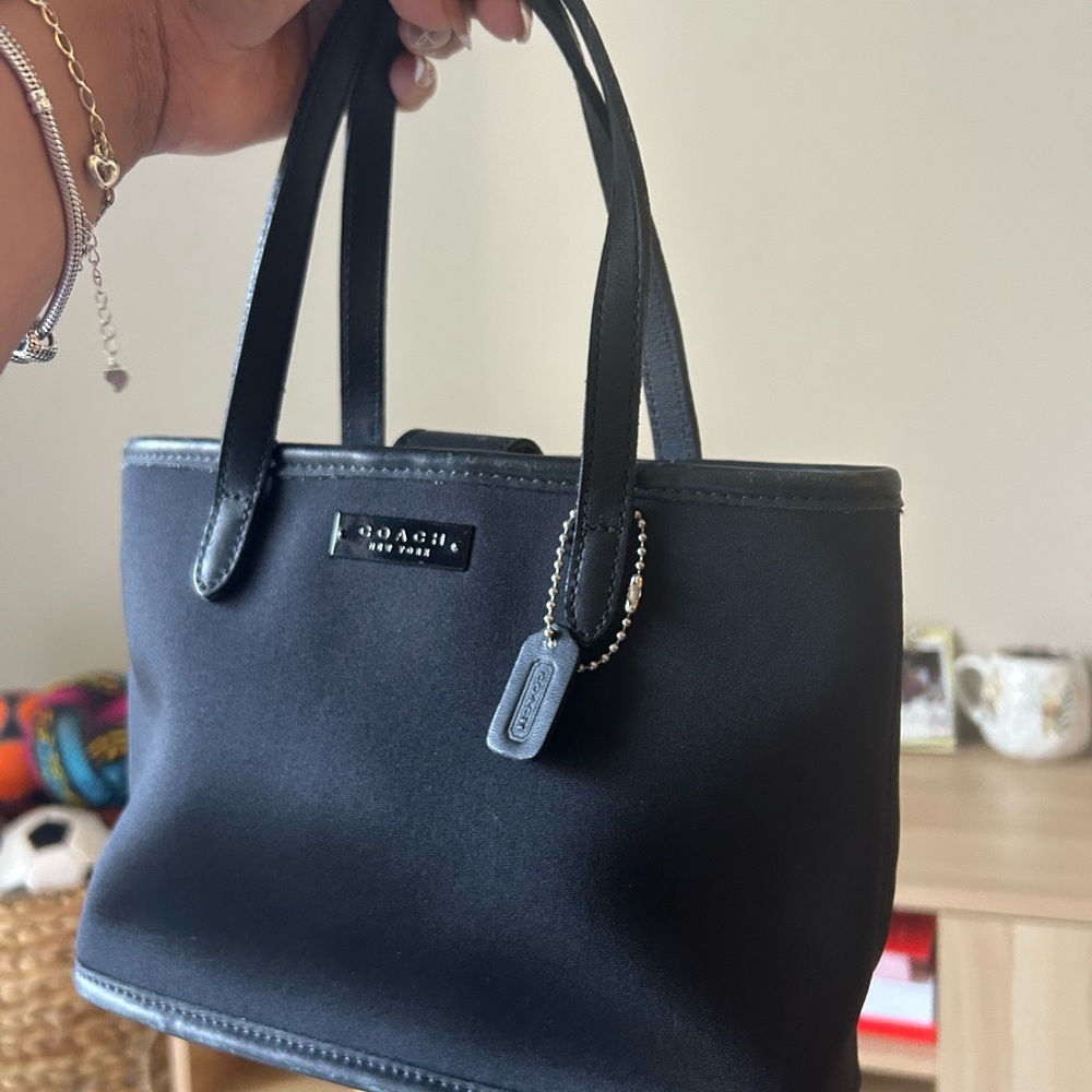 Coach Black Structured Leather Tote - Picture 5 of 5